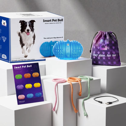 Interactive Automatic Rolling Dog Toy with Dual Motors, Voice Recording, and Rechargeable Features - Water Resistant Pet Toy for Indoor Play and Boredom Relief for Small to Medium Dogs