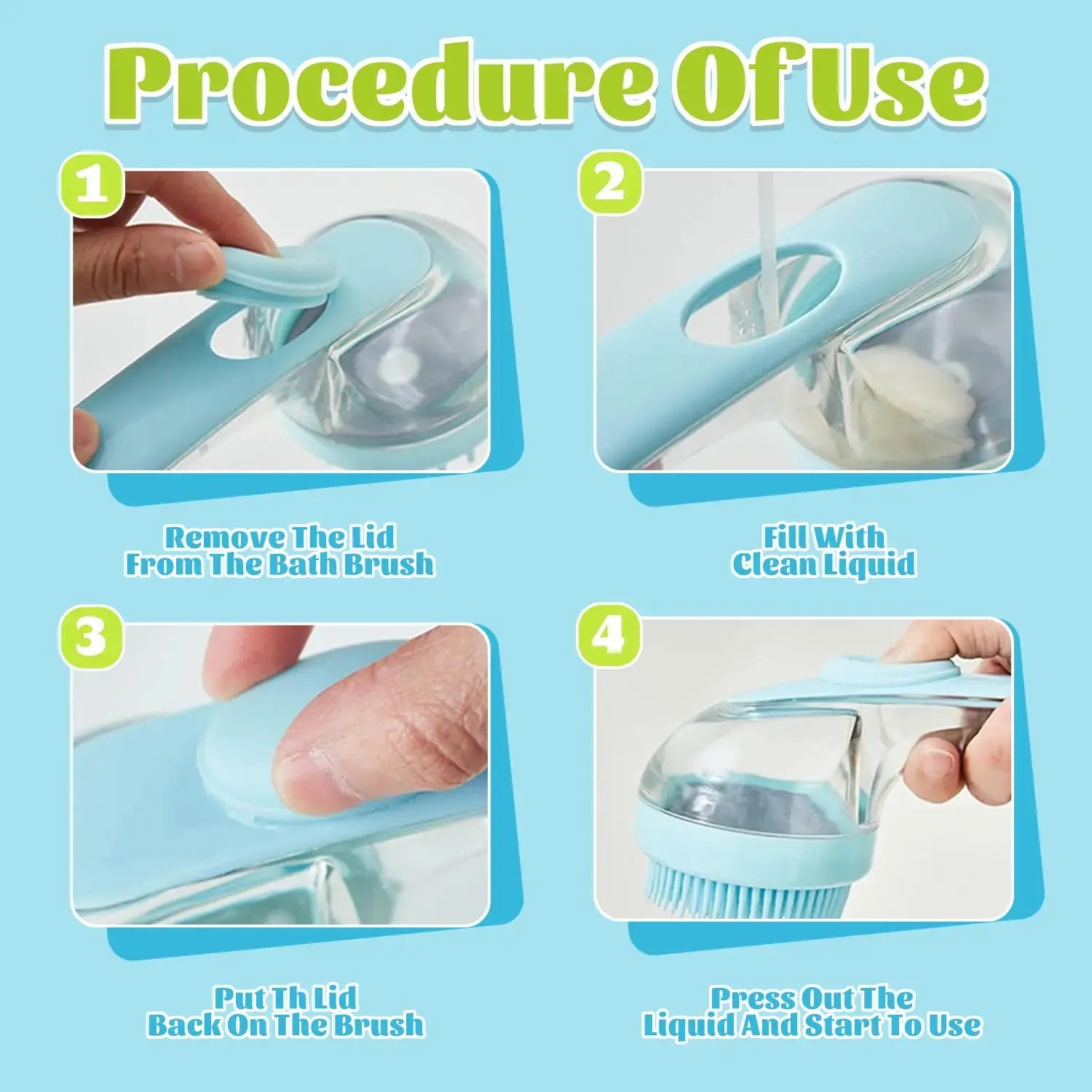 2-in-1 Pet Bath Brush with Integrated Shampoo Dispenser for Dogs and Cats - Ideal for Long and Short Fur
