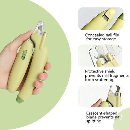 Pet Nail Trimmer with LED Light and UV Lamp - Safe and Efficient Grooming Tool with Sharp Blades, Built-In Nail File, Nail Collector, and Non-Slip Ergonomic Handle for All Pet Sizes