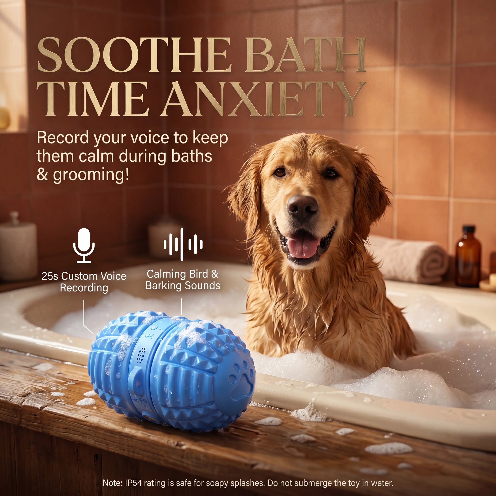 Interactive Automatic Rolling Dog Toy with Dual Motors, Voice Recording, and Rechargeable Features - Water Resistant Pet Toy for Indoor Play and Boredom Relief for Small to Medium Dogs