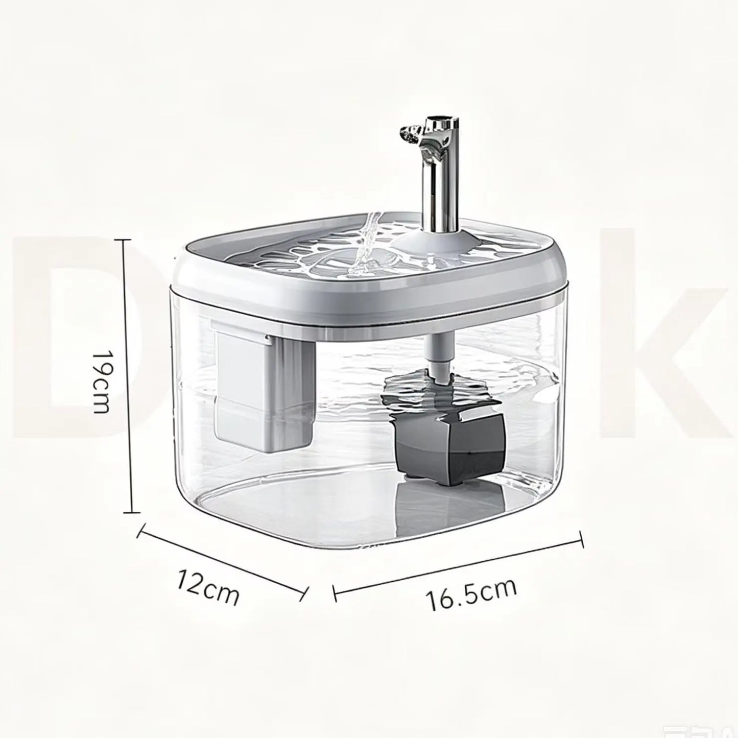 1.5L USB-Powered Automatic Cat Water Fountain with Filtration System - Transparent Gray Circulating Fresh Water Dispenser for Cats and Small Dogs