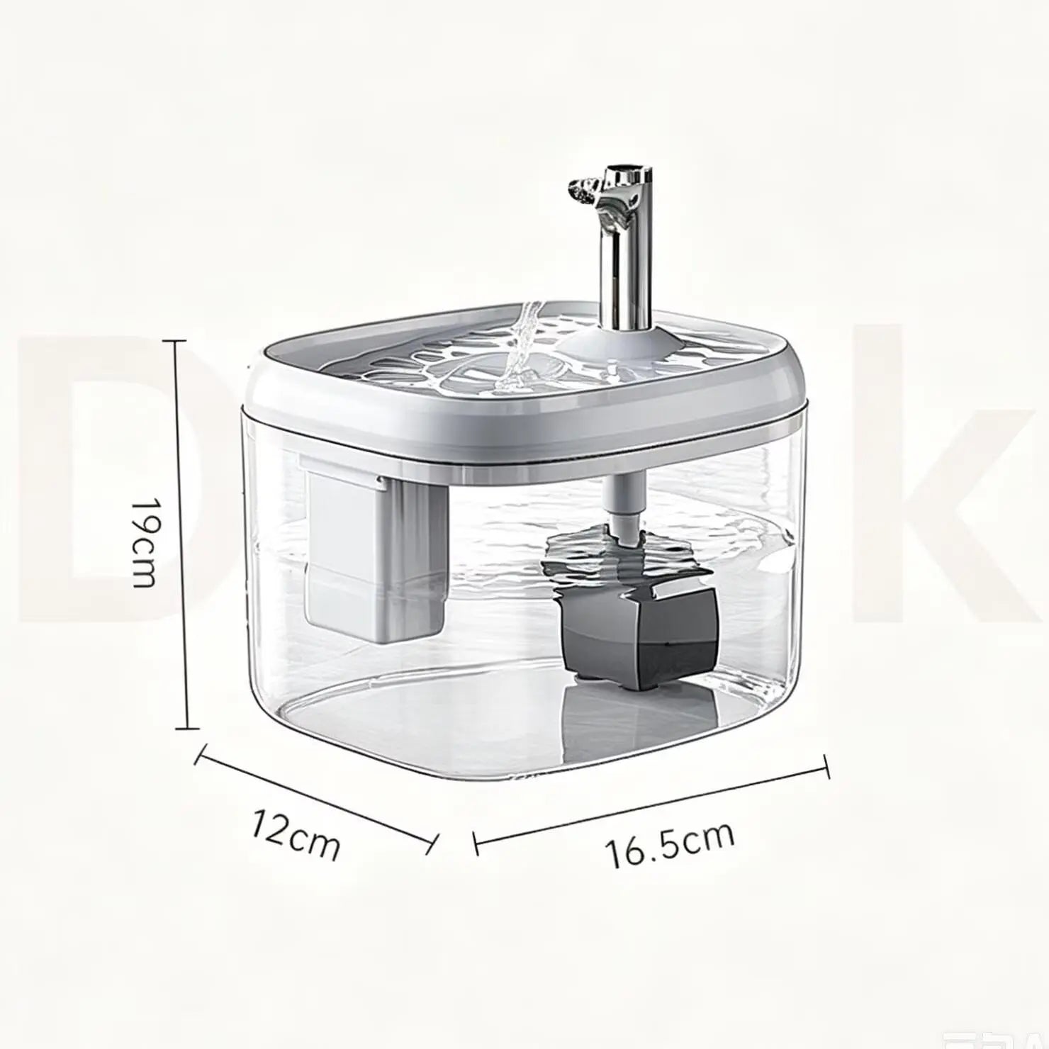 1.5L USB-Powered Automatic Cat Water Fountain with Filtration System - Transparent Gray Circulating Fresh Water Dispenser for Cats and Small Dogs