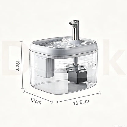 1.5L USB-Powered Automatic Cat Water Fountain with Filtration System - Transparent Gray Circulating Fresh Water Dispenser for Cats and Small Dogs