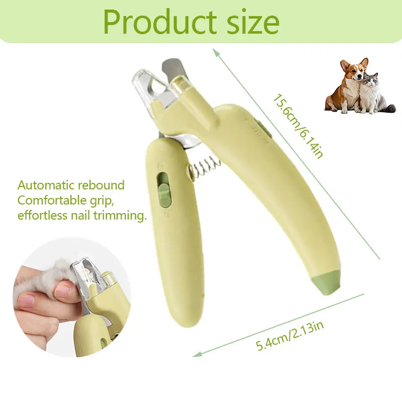 Pet Nail Trimmer with LED Light and UV Lamp - Safe and Efficient Grooming Tool with Sharp Blades, Built-In Nail File, Nail Collector, and Non-Slip Ergonomic Handle for All Pet Sizes