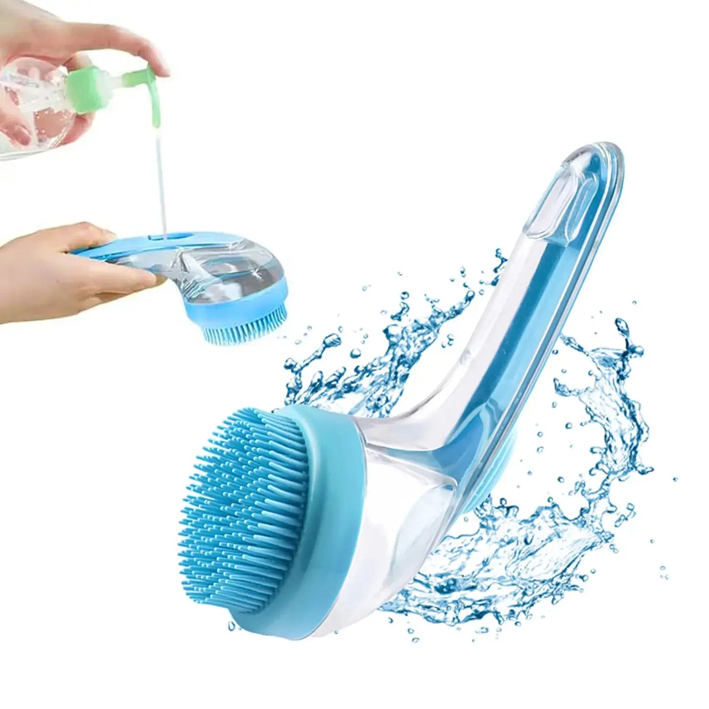 2-in-1 Pet Bath Brush with Integrated Shampoo Dispenser for Dogs and Cats - Ideal for Long and Short Fur