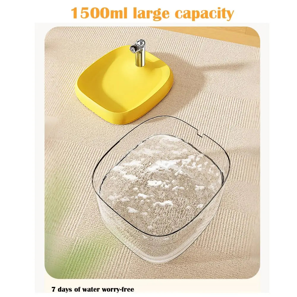 1.5L USB-Powered Automatic Cat Water Fountain with Filtration System - Transparent Gray Circulating Fresh Water Dispenser for Cats and Small Dogs