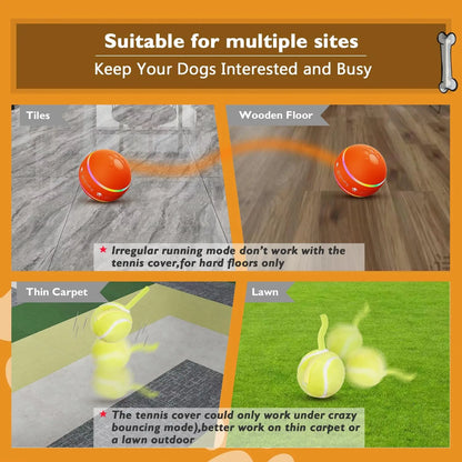 Interactive Dog Toys Dog Ball,[Newly Upgraded] Durable Motion Activated Automatic Rolling Ball Toys For/Small/Medium/Large Dogs,Usb Rechargeable Springtok