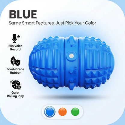 Interactive Automatic Rolling Dog Toy with Dual Motors, Voice Recording, and Rechargeable Features - Water Resistant Pet Toy for Indoor Play and Boredom Relief for Small to Medium Dogs