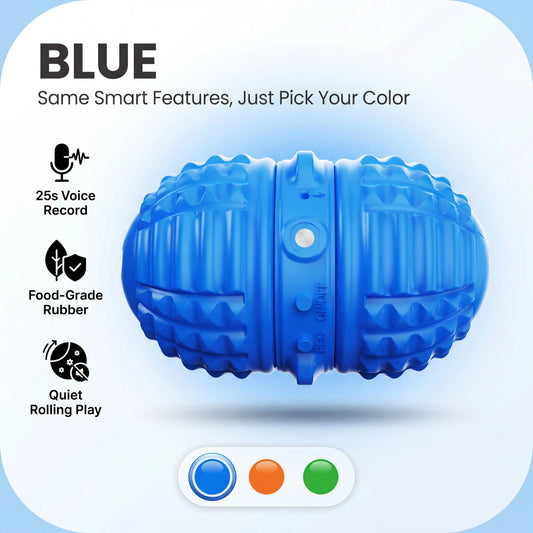 Interactive Automatic Rolling Dog Toy with Dual Motors, Voice Recording, and Rechargeable Features - Water Resistant Pet Toy for Indoor Play and Boredom Relief for Small to Medium Dogs