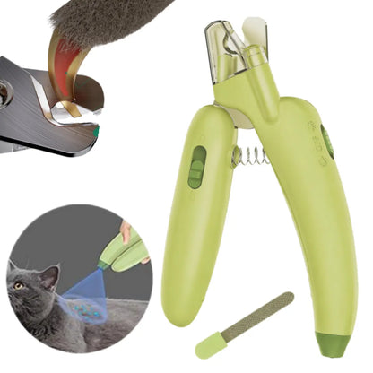 Pet Nail Trimmer with LED Light and UV Lamp - Safe and Efficient Grooming Tool with Sharp Blades, Built-In Nail File, Nail Collector, and Non-Slip Ergonomic Handle for All Pet Sizes