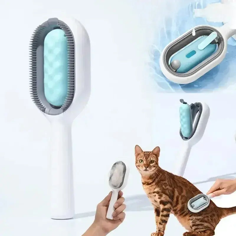 Tiktokshopspringglowup Hair Grooming Brush - Animal Brush Hair Remover Pets Comb for Cat Dog Hamster Double Sided Brush Removes Pet Hairs Grooming Cleaner Massage Combing Self-Cleaning Steamy