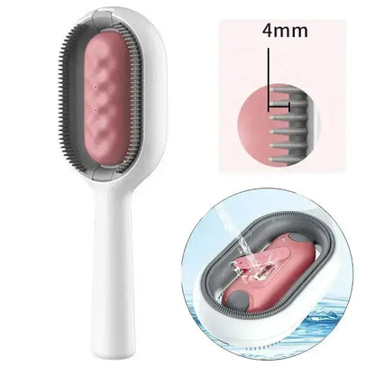 Tiktokshopspringglowup Hair Grooming Brush - Animal Brush Hair Remover Pets Comb for Cat Dog Hamster Double Sided Brush Removes Pet Hairs Grooming Cleaner Massage Combing Self-Cleaning Steamy