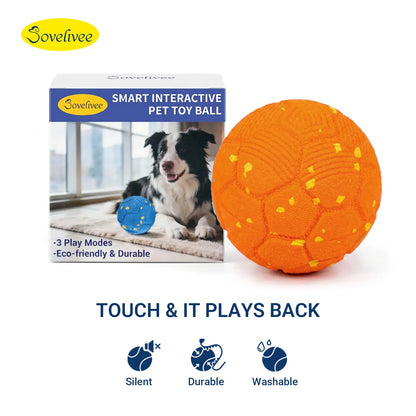 Sovelivee Interactive Dog Chew Toy Ball - 2026 Soccer Fest Edition Self-Moving Interactive Moving Ball, USB Rechargeable, Durable, Squeaky, for Dogs (Guards Fun When You'Re Away), Chew Toy Balls, Self-Moving Balls