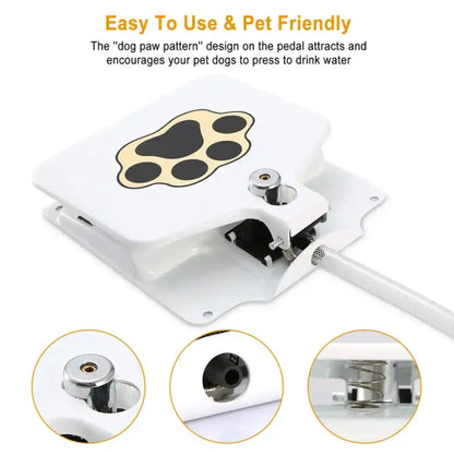 Outdoor Dog Water Fountain - Upgraded Large Dog Sprinkler Drinking Water Dispenser with Stainless Steel Hose for Fresh Water Access, Durable and User-Friendly Design