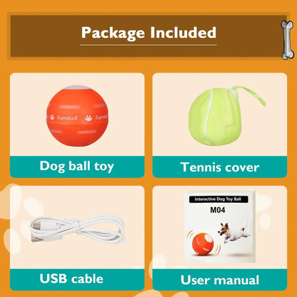 Interactive Dog Toys Dog Ball,[Newly Upgraded] Durable Motion Activated Automatic Rolling Ball Toys For/Small/Medium/Large Dogs,Usb Rechargeable Springtok