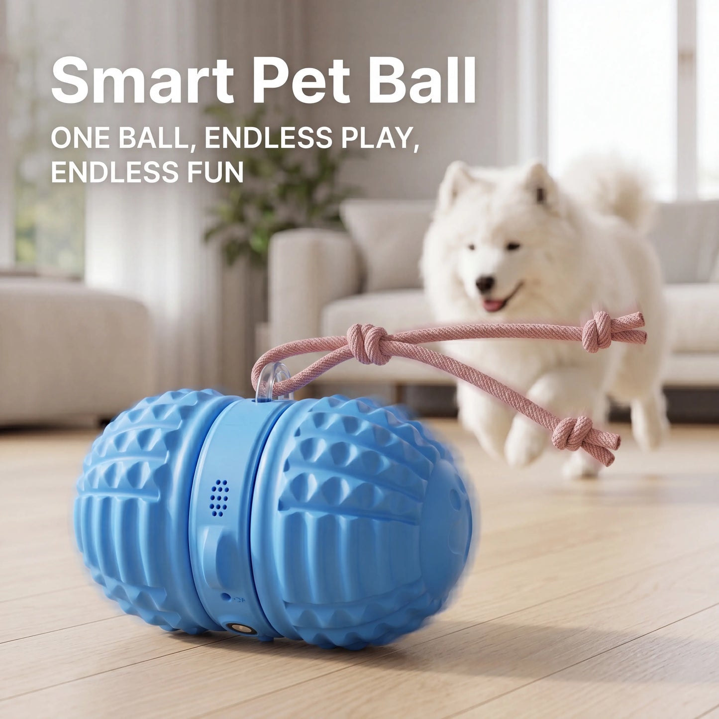 Interactive Automatic Rolling Dog Toy with Dual Motors, Voice Recording, and Rechargeable Features - Water Resistant Pet Toy for Indoor Play and Boredom Relief for Small to Medium Dogs