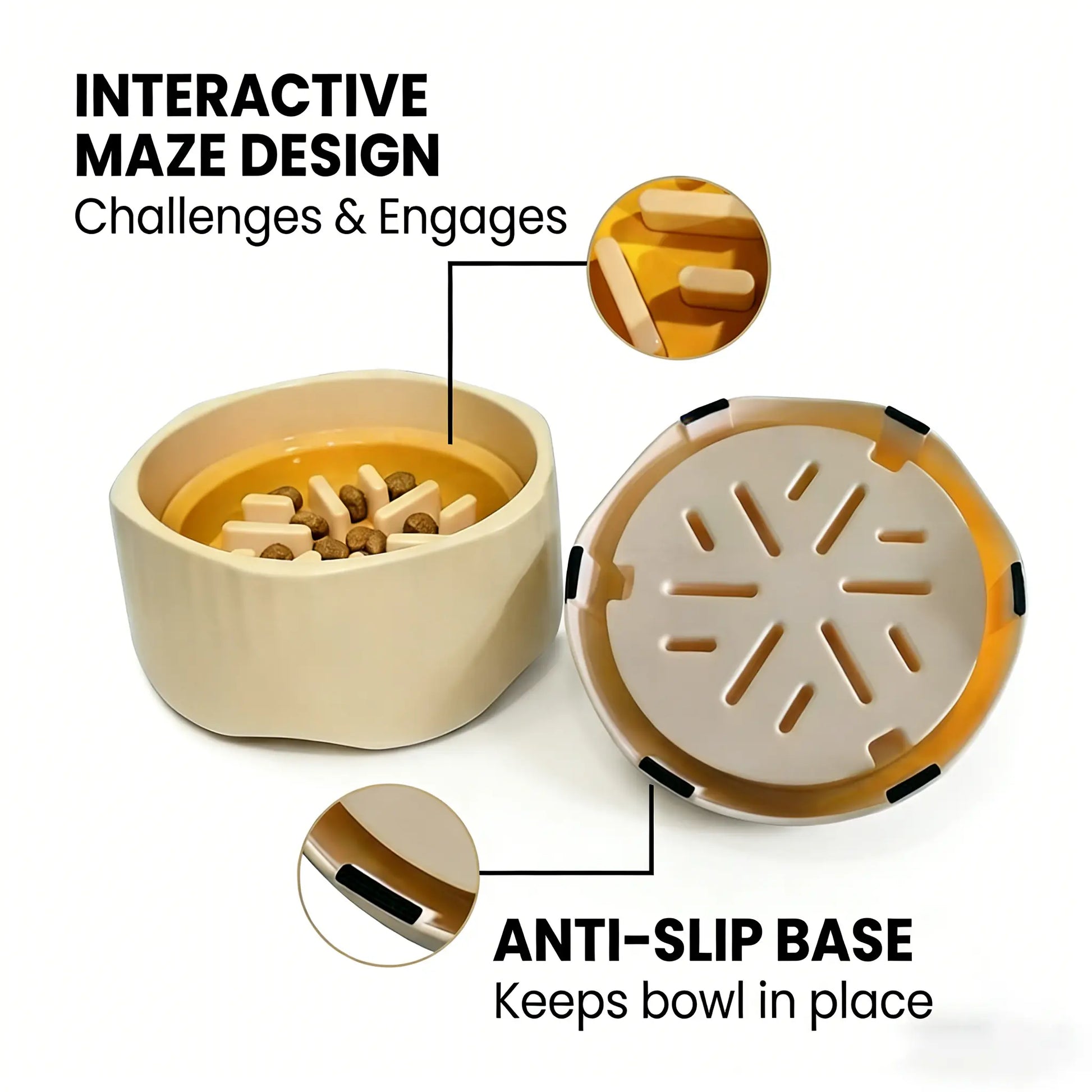 Slow Feeder Dog,Anti-Slip Feeder Slo Anti-Choking Removable Easy Clean Slow Feeder down Eating for Mediumsized Dogs Small Dog Puzzle Toys Pet Bowls Dogfood