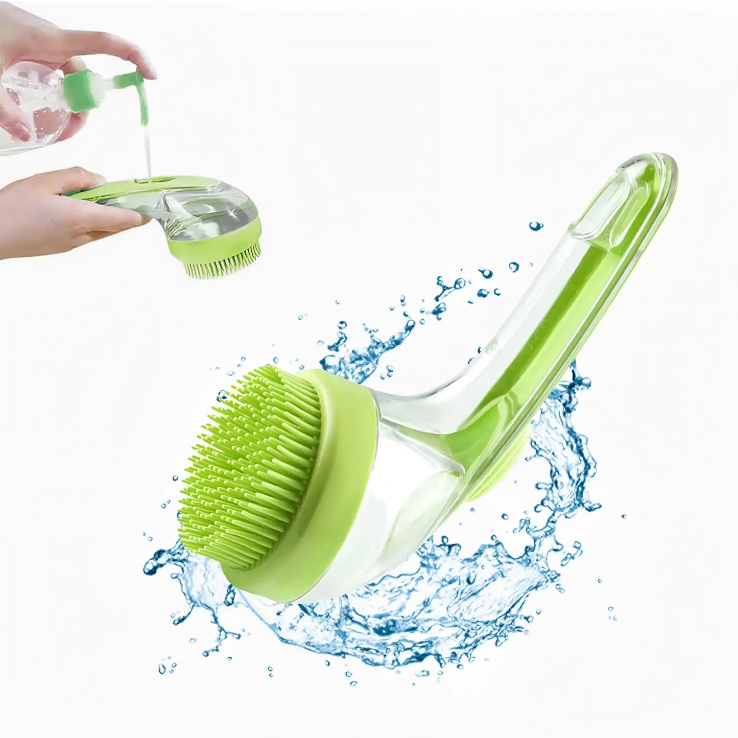 2-in-1 Pet Bath Brush with Integrated Shampoo Dispenser for Dogs and Cats - Ideal for Long and Short Fur